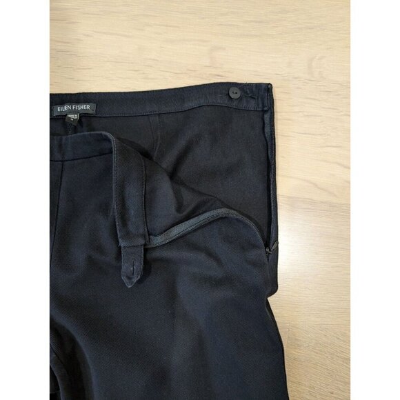 Eileen Fisher Pants 4 Black Tapered Ponte Dress Viscose Blend USA Work Office - Picture 3 of 11